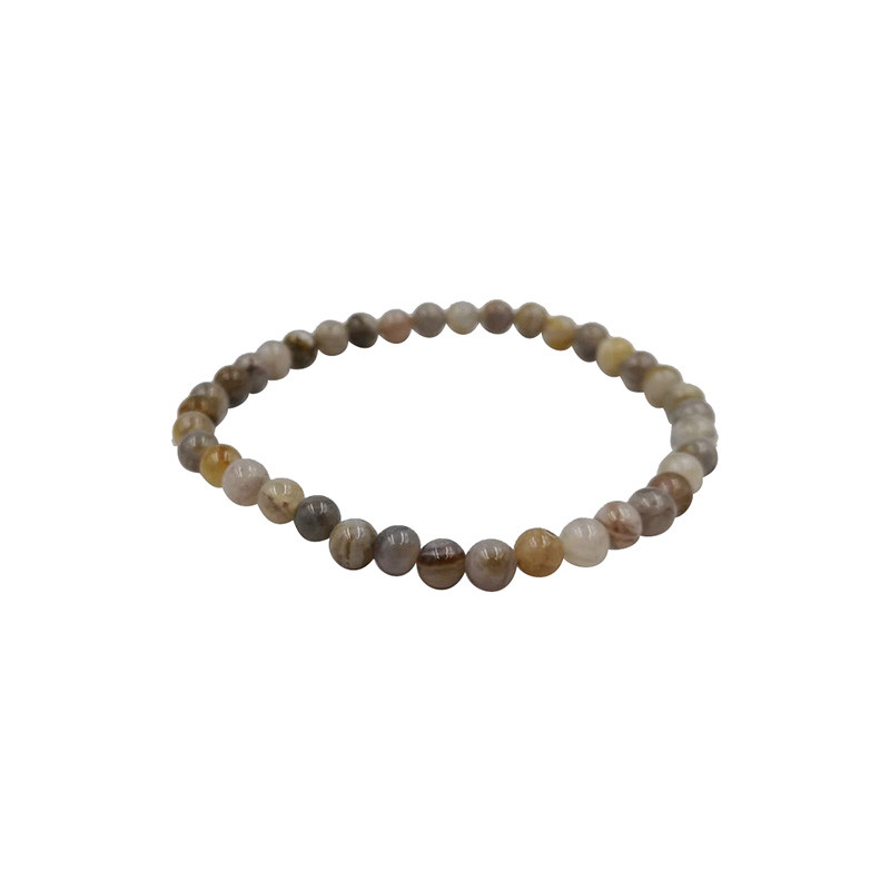 Bracelet Agate feuille de bambou - Bracelet - 4 à 8 mm